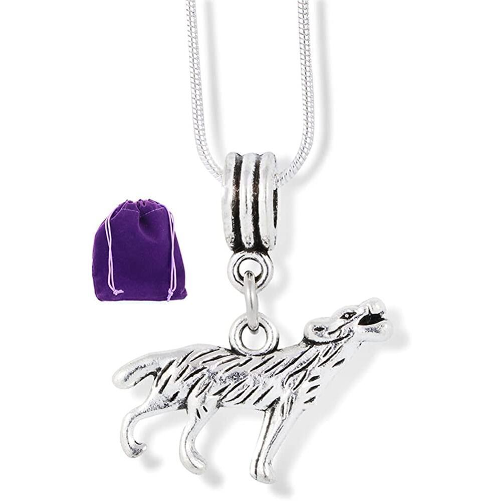 Howling Wolf Large Charm Snake Chain Necklace